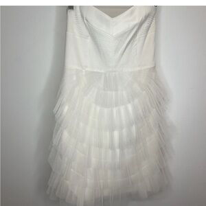 BCBG Womens Sz 8 Ivory Mini Formal Dress with Straps $368 "Gardenia" Bridal